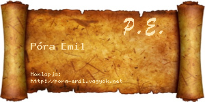 Póra Emil névjegykártya